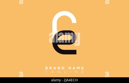 Lettere alfabetiche iniziali logo monogramma CE, EC, C ed E. Illustrazione Vettoriale