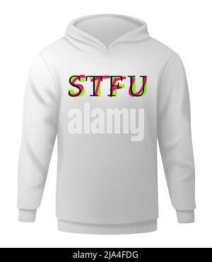 STFU nello stile dei caratteri di massa . Illustrazione modificabile Illustrazione Vettoriale