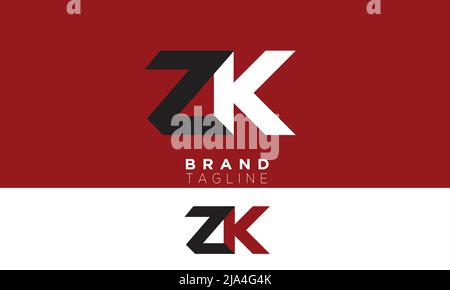 Lettere alfabetiche iniziali logo monogramma ZK, KZ, Z e K. Illustrazione Vettoriale
