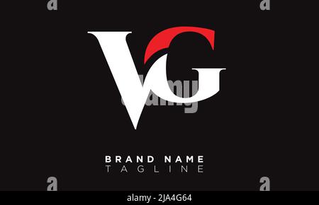 Lettere alfabetiche VG iniziali Logo monogramma GV, V e G. Illustrazione Vettoriale