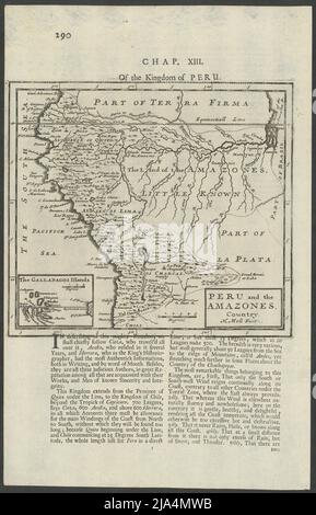 Perù e il Paese delle Amazzoni di Herman Moll. Ecuador Amazonia Bolivia 1709 mappa Foto Stock