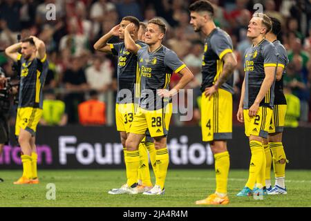 Tirana - Jens Toornstra di Feyenoord durante la partita tra AS Roma e Feyenoord ad Air Albaniastadion il 25 maggio 2022 a Tirana, Albania. (Da Box a Box Pictures/Yannick Verhoeven) Foto Stock