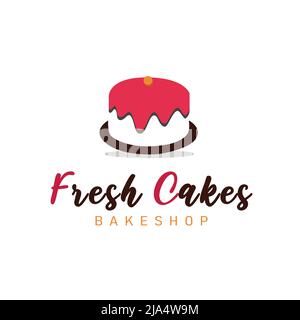 logo fresh cakes per il negozio di forno Illustrazione Vettoriale