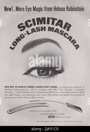 Helena Rubinstein Long Lash mascara carta vintage advert 1960s 1970s Foto Stock