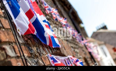 Il villaggio di Alfriston si prepara per le celebrazioni giubilari della Regina Elisabetta del 70th Foto Stock