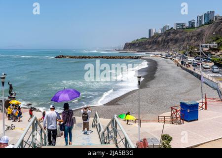 La spiaggia, Miraflores, Lima, Perù. Foto Stock