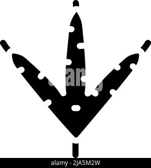 immagine vettoriale dell'icona glifo di stampa con zoccolo di uccello Illustrazione Vettoriale