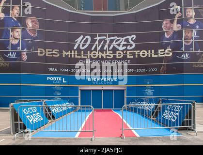 L'ingresso dello stadio Parc des Princes a Parigi (Francia) Foto Stock