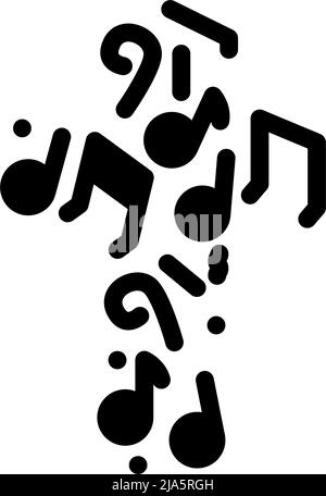 illustrazione vettoriale icona glyph di musica cristiana Illustrazione Vettoriale