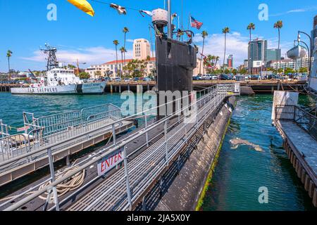 San Diego, Navy Pier, California, USA - 1 agosto 2018: USS Dolphin AGSS-555 sottomarino americano della Marina degli Stati Uniti nel Museo Marittimo di San Diego Foto Stock