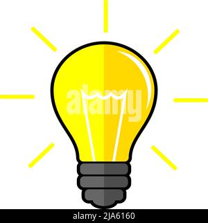 Icona della lampadina. Energia e idea simbolo con lampadina illustrazione vettoriale Illustrazione Vettoriale