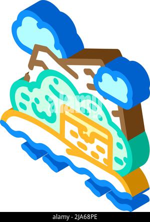 icona isometrica isola del tesoro illustrazione vettoriale Illustrazione Vettoriale