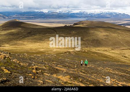 Hjörleifshöfði è una montagna di 220 metri fatta di palagonite. Prende il nome da Hjörleifur Hróðmarsson, uno dei primi coloni in Islanda, che si stabilì in questa zona alla fine del 9th secolo Foto Stock