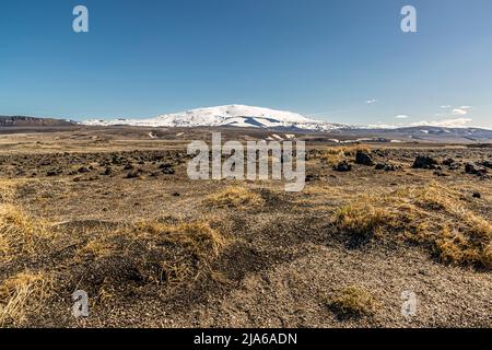 Hekla è uno dei vulcani più attivi in Islanda Foto Stock