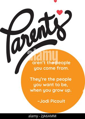 Tipografia e disegno di citazione per celebrare la giornata globale dei genitori. Apprezzate tutti i genitori in tutto il mondo Illustrazione Vettoriale