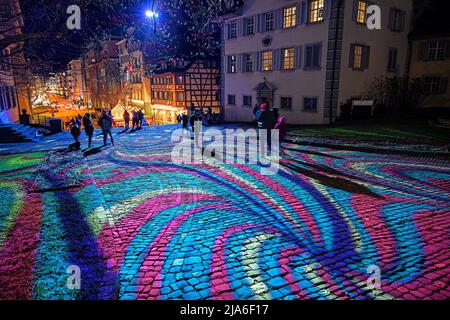 Installazione leggera nella città di Lucerna, Svizzera Foto Stock