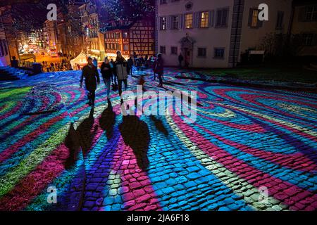 Installazione leggera nella città di Lucerna, Svizzera Foto Stock