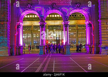 Installazione leggera nella città di Lucerna, Svizzera Foto Stock