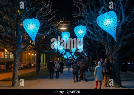 Installazione leggera nella città di Lucerna, Svizzera Foto Stock