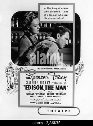 SPECER TRACY come Thomas Edison e RITA JOHNSON in EDISON, IL DIRETTORE DI MAN 1940 CLARENCE BROWN storia originale Dore Schary e Hugo Butler sceneggiatura Talbot Jennings e Bradbury Foote Metro Goldwyn Mayer Foto Stock