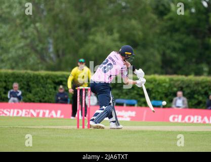 Steven Eskinazi di Middlesex gioca un brillante knock in una partita del T20 al club di cricket Radlett il 26th maggio 2022 Foto Stock