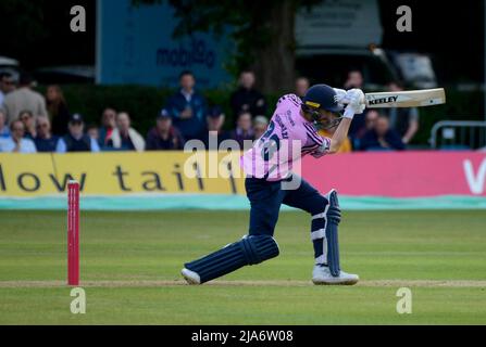 Steven Eskinazi di Middlesex gioca un brillante knock in una partita del T20 al club di cricket Radlett il 26th maggio 2022 Foto Stock