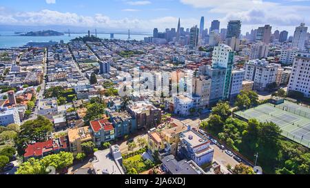 Skyline del centro dall'alto a San Francisco Foto Stock