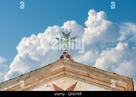 Croce Maltese o Croce di San Giovanni, Chiesa di Santo Stefano dei Cavalieri (Chiesa di Santo Stefano dei Cavalieri). Pisa, Piazza dei Cavalieri. Foto Stock