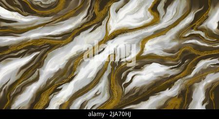 Sfondo astratto. Carta da parati che si diffonde, macchie di vernice. Illustrazione dell'inchiostro e dell'oro con alcol. Texture di lusso per carta da parati, carta, tessuto, copertine Foto Stock