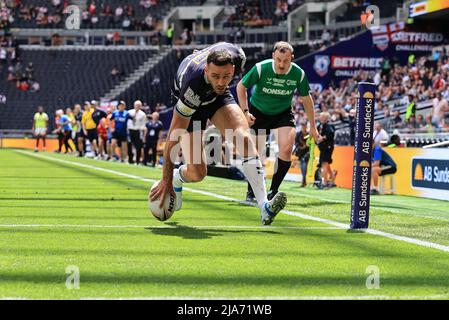 Craig Hall #4 di Featherstone Rovers passa per una prova Foto Stock