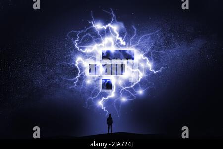 3D rendering criptovaluta gettone ftx su sfondo colorato, criptovaluta concetto 3D illustrazione Foto Stock