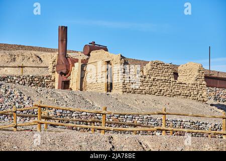 Sito storico di Harmony Borax Works nella Valle della morte Foto Stock