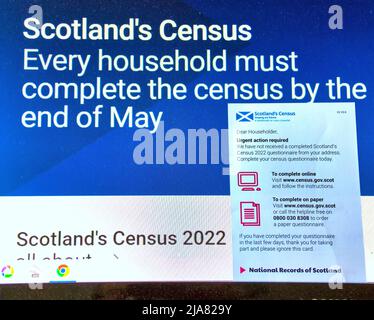 Glasgow, Scozia, Regno Unito 28th maggio 2022. La debacle del censimento scozzese continua mentre una grande mancata partecipazione rende esecutivo punire. Credit Gerard Ferry/Alamy Live News Foto Stock