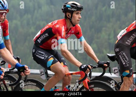 Passo Fedaia, Marmolada/Passo Fedaia, 28 maggio 2022, Mikel Landa Meana, Bahrain Victorius durante il giro d'Italia 2022 - tappa 20 - Belluno - Marmolada - giro d'Italia Foto Stock