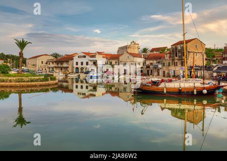 Vrboska, Hvar, Dalmazia, Croazia, Europa Foto Stock