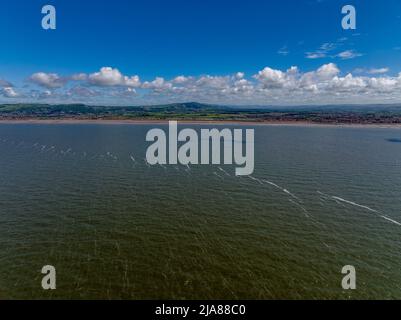 Rhyl Sea Front Seaside Aerial Drone from the Air Photos foto foto foto fotografia Foto Stock