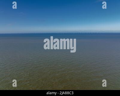 Rhyl Sea Front Seaside Aerial Drone from the Air Photos foto foto foto fotografia Foto Stock