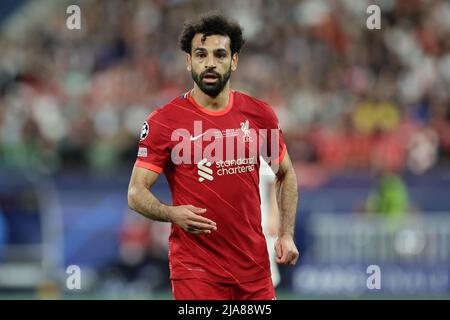 Parigi, Francia. 28th maggio 2022. Mohamed Salah di Liverpool durante la partita di calcio finale della Champions League 2021/2022 tra Liverpool e Real Madrid allo Stade de France a Saint Denis - Parigi (Francia), 28th maggio 2022. Foto Cesare Purini/Insidefoto Credit: Ininsidefoto srl/Alamy Live News Credit: Indefoto srl/Alamy Live News Foto Stock