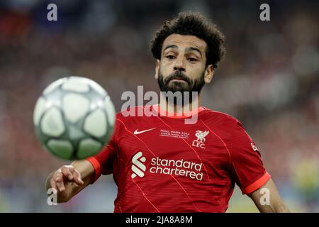 Parigi, Francia. 28th maggio 2022. Mohamed Salah di Liverpool durante la partita di calcio finale della Champions League 2021/2022 tra Liverpool e Real Madrid allo Stade de France a Saint Denis - Parigi (Francia), 28th maggio 2022. Foto Cesare Purini/Insidefoto Credit: Ininsidefoto srl/Alamy Live News Credit: Indefoto srl/Alamy Live News Foto Stock