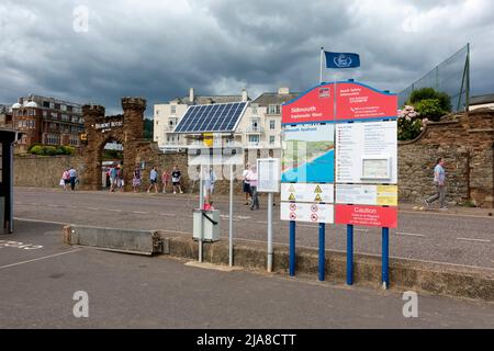 Sidmouth, Devon, Regno Unito - Agosto 8 2018: L'Esplanade occidentale a Sidmouth, Devon, Regno Unito Foto Stock
