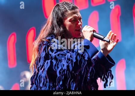 Verona, Italia. 28th maggio 2022. Il cantante italiano Elisa alias Elisa Toffoli durante i suoi concerti live nell'Arena di Verona, per Back to the Future tour 2022 in Heros Festival 2022 Credit: Roberto Tommasini/Alamy Live News Foto Stock