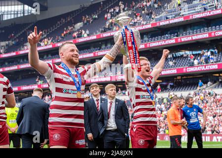 LONDRA, REGNO UNITO. 28th, 2022 maggio. Durante la finale di Betfred Challenge Cup - Wigan Warriors vs Huddersfield Giants al Tottenham Hotspur Stadium sabato 28 maggio 2022. LONDRA INGHILTERRA. Credit: Taka G Wu/Alamy Live News Foto Stock