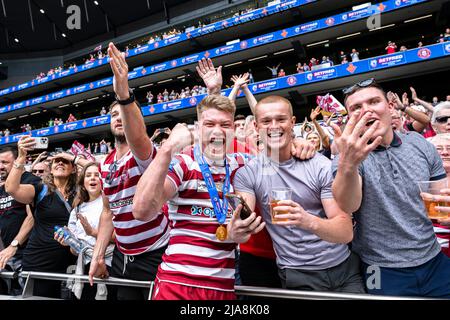 LONDRA, REGNO UNITO. 28th, 2022 maggio. Durante la finale di Betfred Challenge Cup - Wigan Warriors vs Huddersfield Giants al Tottenham Hotspur Stadium sabato 28 maggio 2022. LONDRA INGHILTERRA. Credit: Taka G Wu/Alamy Live News Foto Stock