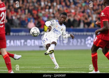 Saint Denis, Francia. 28th maggio 2022. Eduardo Camavinga del Real Madrid raffigurato durante una partita di calcio tra il Liverpool Football Club e il Real Madrid CF nella finale della UEFA Champions League 2021 - 2022 allo stade de France di Parigi, sabato 28 maggio 2022 a Parigi, Francia . PHOTO SPORTPIX | DAVID CATRY DAVID CATRY Credit: SPP Sport Press Photo. /Alamy Live News Foto Stock