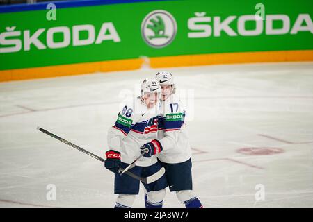 Tampere, Finlandia. 28th maggio 2022. GOAL during IIHF Ice Hockey World Championship - semifinale - Finlandia vs USA, Ice Hockey a Tampere, Finlandia, Maggio 28 2022 Credit: Independent Photo Agency/Alamy Live News Foto Stock