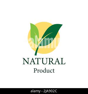 prodotto naturale vettoriale design.logo Illustrazione Vettoriale