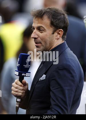 Parigi, Francia. 28th maggio 2022. PARIGI - Alessandro del Piero durante la partita finale della UEFA Champions League tra il Liverpool FC e il Real Madrid allo Stade de Franc il 28 maggio 2022 a Parigi, Francia. ANP | DUTCH HEIGHT | MAURICE VAN STONE Credit: ANP/Alamy Live News Foto Stock