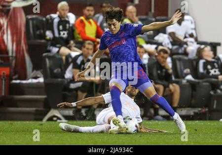 Harrison, New Jersey, USA. 28th maggio 2022. Il centrocampista dei Red Bulls di New York Caden Clark (37) è scattato durante una partita MLS tra DC United e i Red Bulls di New York alla Red Bull Arena di Harrison, NJ. I Red Bulls hanno sconfitto il DC United 4-1. Mike Langish/Cal Sport Media. Credit: csm/Alamy Live News Foto Stock