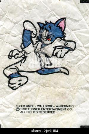 Inserto gomma da masticare Germania. TOM E JERRY. 1980s. Foto Stock