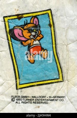 Inserto gomma da masticare Germania. TOM E JERRY. 1980s. Foto Stock